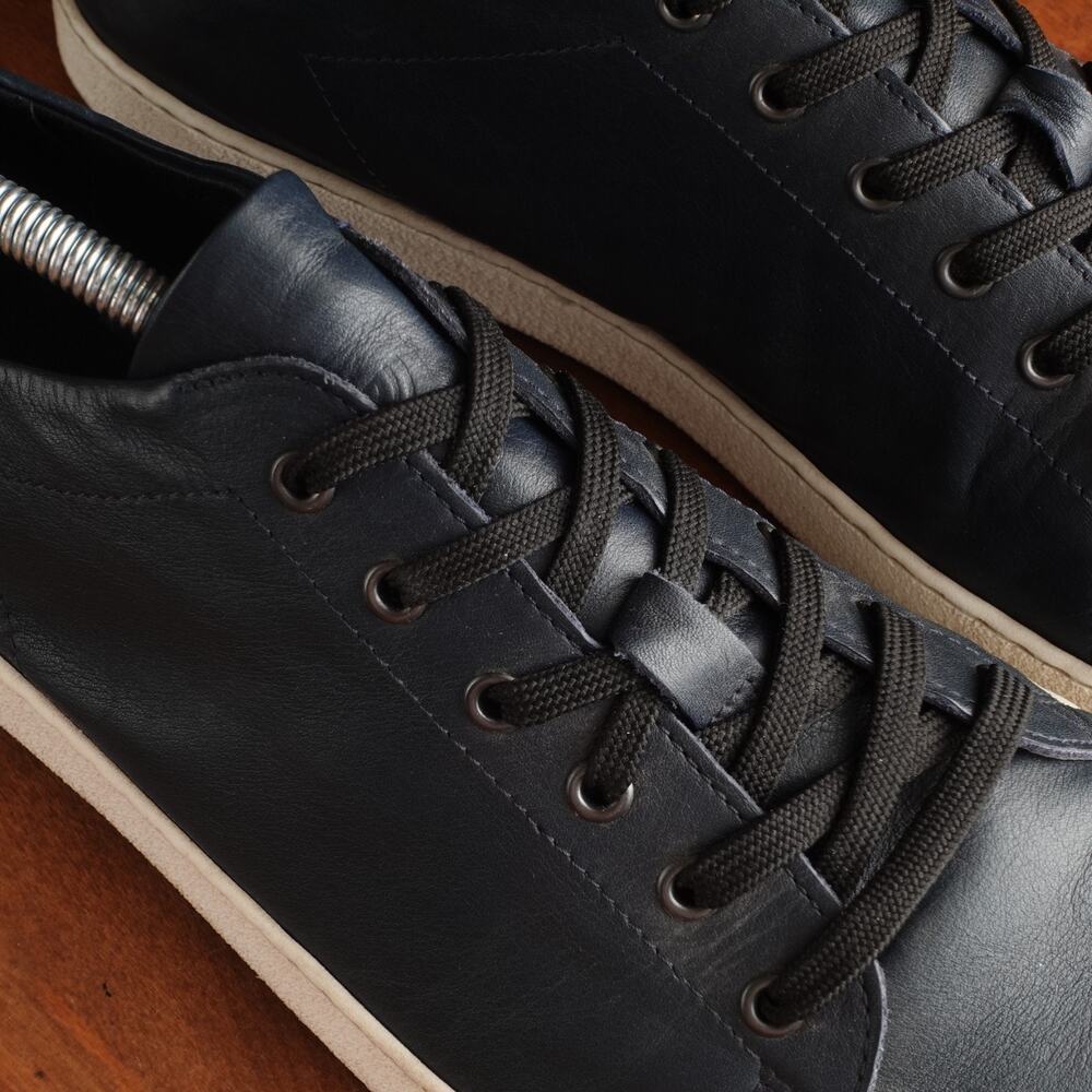 Groundies Sneakers Mens SZ 10 Navy Blue Leather Barefoot Minimalist Urban Shoes - Picture 5 of 14